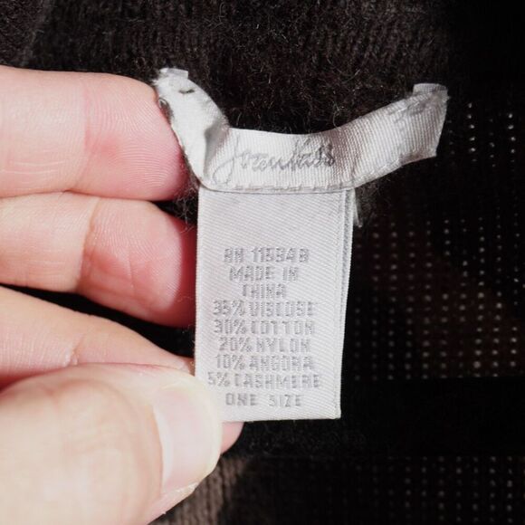 Brown Angora Cashmere Blend Cape Sweater Wrap Giraffe Contrast Lining Lagenlook - Picture 4 of 7